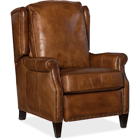 Silas Traditional Leather Recliner with Nailhead Trim